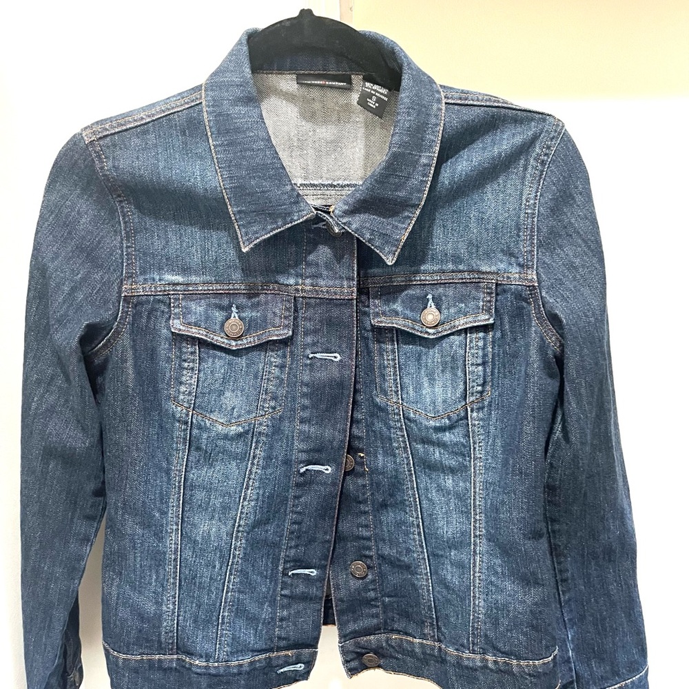New York & Company Classic Blue Jean Jacket 98% Cotton Size Small